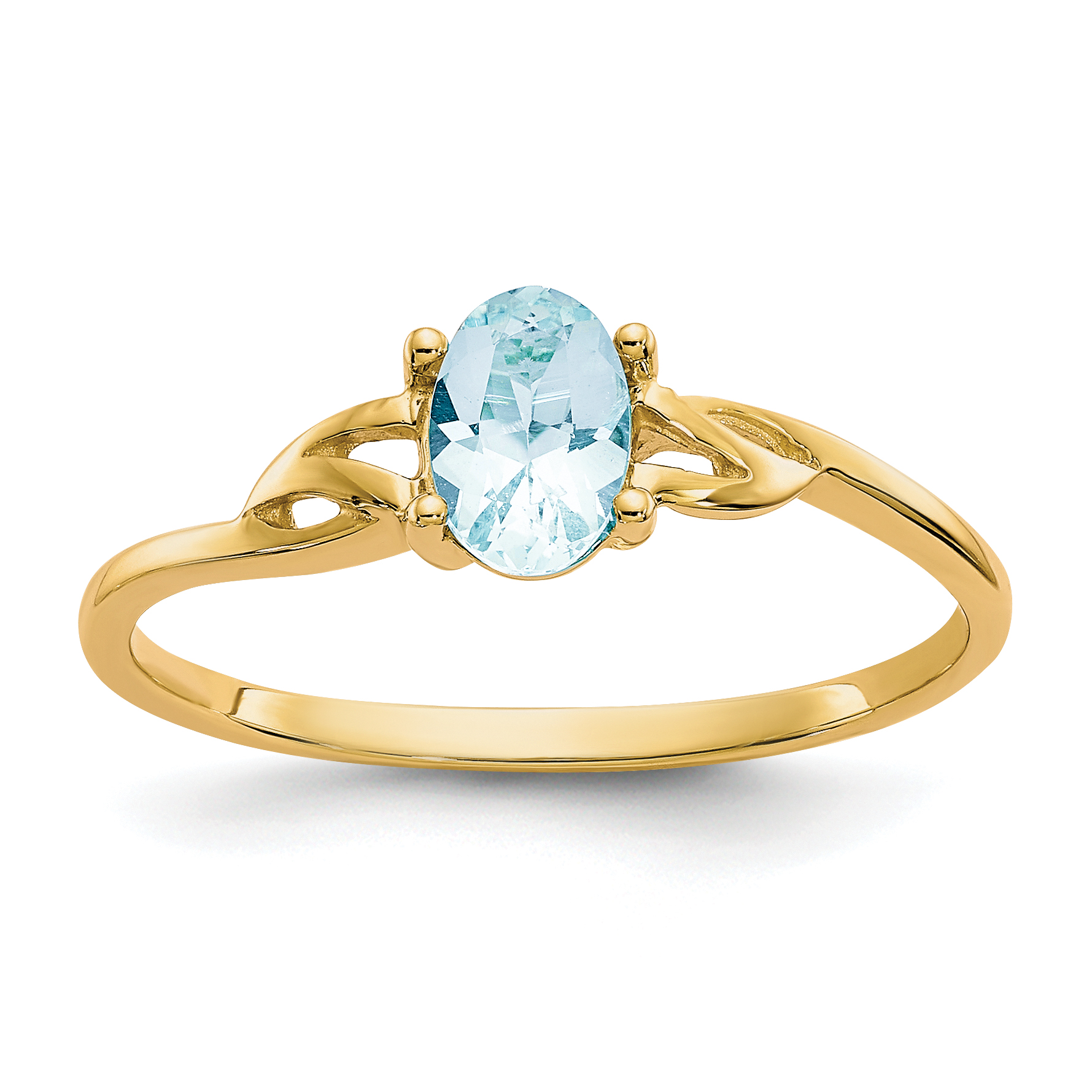 14k Aquamarine Birthstone Ring (XBR132)