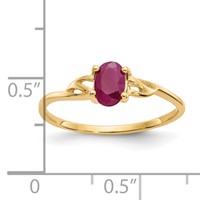 14K 6x4 Oval Ruby Birthstone Ring view 2
