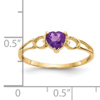 14K 5mm Heart Amethyst Birthstone Ring view 2