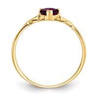 14K 5mm Heart Rhodolite Garnet Birthstone Ring view 2