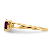 14K 5mm Heart Rhodolite Garnet Birthstone Ring view 4