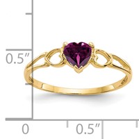 14K 5mm Heart Rhodolite Garnet Birthstone Ring view 3