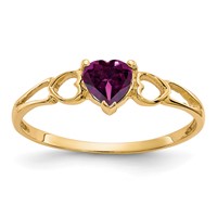 14K 5mm Heart Rhodolite Garnet Birthstone Ring view 1
