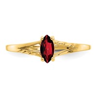 14K Yellow Gold 6x 3 Marquise Garnet Birthstone Ring view 5