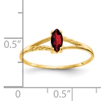 14K Yellow Gold 6x 3 Marquise Garnet Birthstone Ring view 3