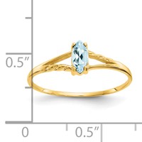 14K Yellow Gold 6x3 Marquise Aquamarine Birthstone Ring view 3