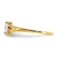14K Yellow Gold 6x 3 Marquise White Topaz Birthstone Ring view 4