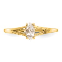 14K Yellow Gold 6x 3 Marquise White Topaz Birthstone Ring view 5
