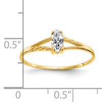 14K Yellow Gold 6x 3 Marquise White Topaz Birthstone Ring view 3