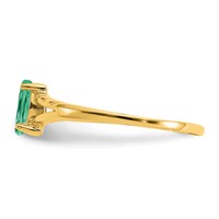 14K Yellow Gold 6x 3 Marquise Emerald Birthstone Ring view 4