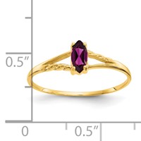14K Yellow Gold 6x 3 Marquise Rhodolite Garnet Birthstone Ring view 3