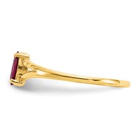 14K Yellow Gold 6x3 Marquise Ruby Birthstone Ring view 4