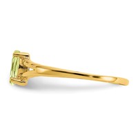 14K Yellow Gold 6x 3 Marquise Peridot Birthstone Ring view 4