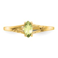 14K Yellow Gold 6x 3 Marquise Peridot Birthstone Ring view 5