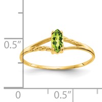14K Yellow Gold 6x 3 Marquise Peridot Birthstone Ring view 3