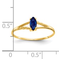 14K 6x3 Marquise Sapphire Birthstone Ring view 3