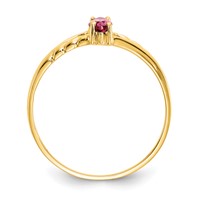 14K Yellow Gold 6x 3 Marquise Pink Tourmaline Birthstone Ring view 2