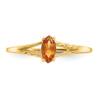 14K Yellow Gold 6x3 Marquise Citrine Birthstone Ring view 5