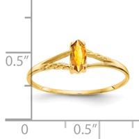 14K Yellow Gold 6x3 Marquise Citrine Birthstone Ring view 3