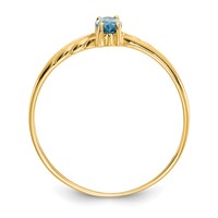 14K Yellow Gold 6x 3 Marquise Blue Topaz Birthstone Ring view 2
