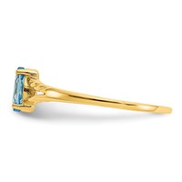 14K Yellow Gold 6x 3 Marquise Blue Topaz Birthstone Ring view 4