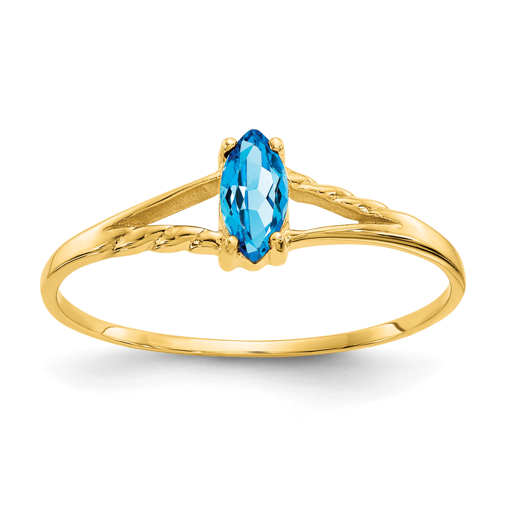 14k Blue Topaz Birthstone Ring (XBR189)