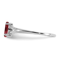 14K White Gold 6x 3 Marquise Garnet Birthstone Ring view 4
