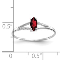 14K White Gold 6x 3 Marquise Garnet Birthstone Ring view 3