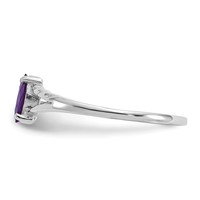 14K White Gold 6x3 Marquise Amethyst Birthstone Ring view 4