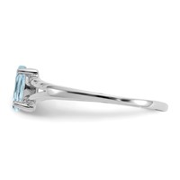 14K White Gold 6x 3 Marquise Aquamarine Birthstone Ring view 4