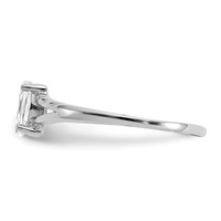 14K White Gold 6x 3 Marquise White Topaz Birthstone Ring view 4