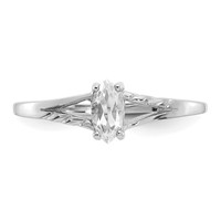 14K White Gold 6x 3 Marquise White Topaz Birthstone Ring view 5