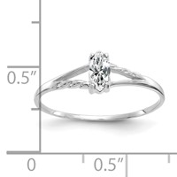 14K White Gold 6x 3 Marquise White Topaz Birthstone Ring view 3