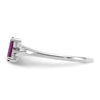 14K White Gold 6x 3 Marquise Rhodolite Garnet Birthstone Ring view 4
