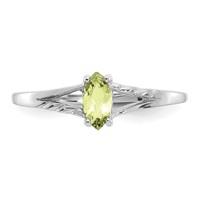 14K White Gold 6x 3 Marquise Peridot Birthstone Ring view 5