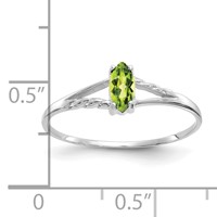 14K White Gold 6x 3 Marquise Peridot Birthstone Ring view 3