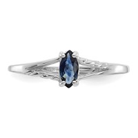 14K White Gold 6x 3 Marquise Sapphire Birthstone Ring view 5