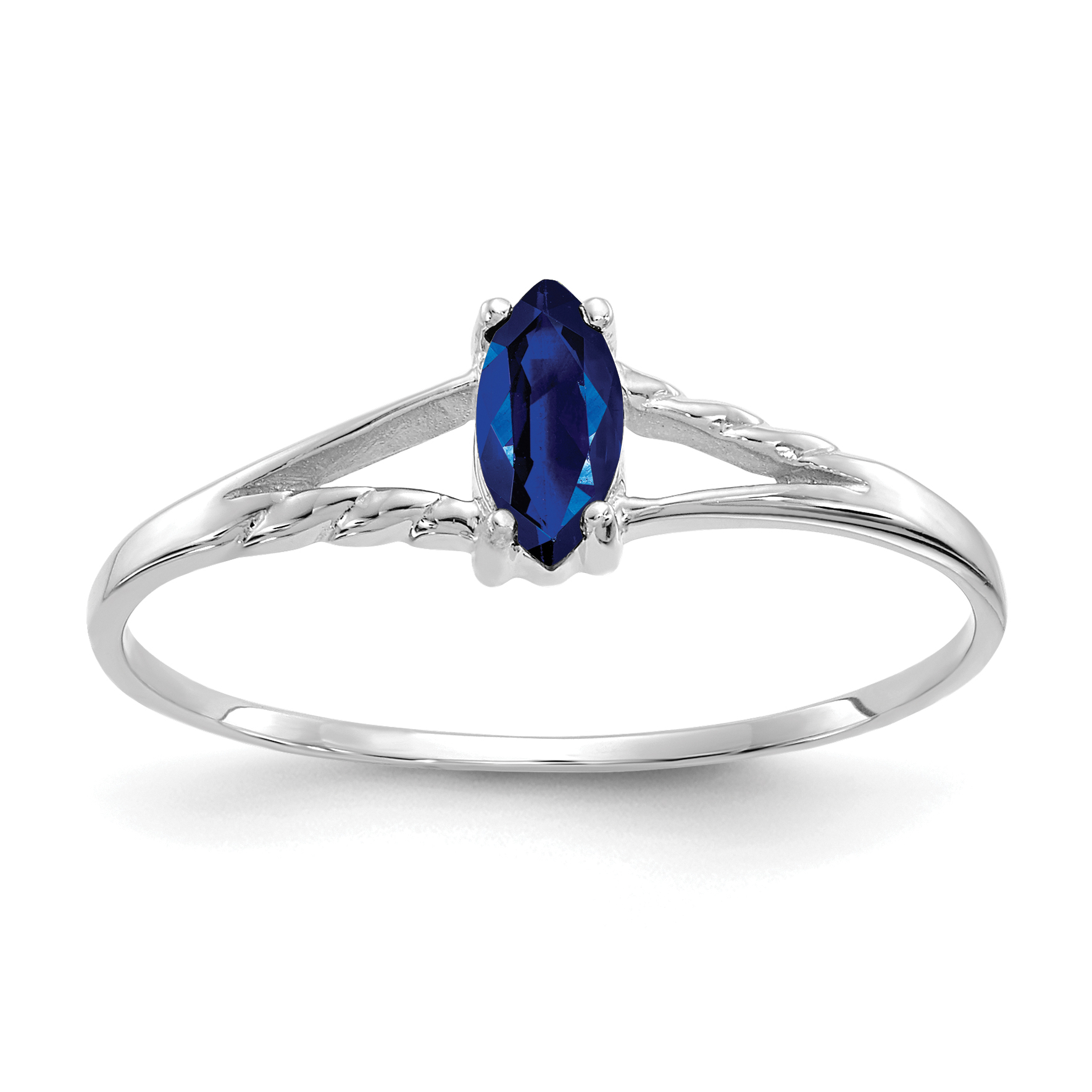 14k White Gold Sapphire Birthstone Ring (XBR198)