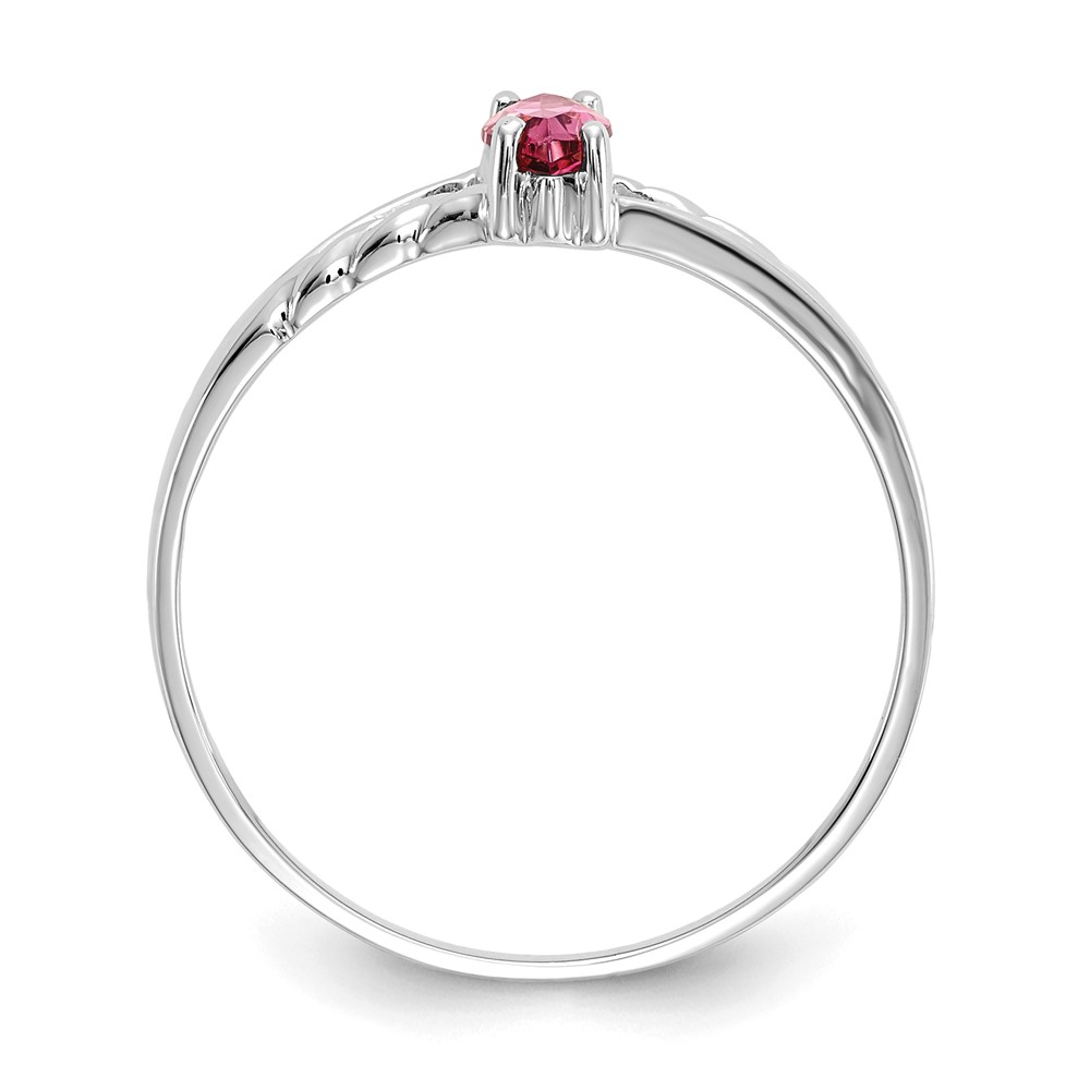 14k White Gold Pink Tourmaline Birthstone Ring (XBR199)