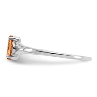 14K White Gold 6x3 Marquise Citrine Birthstone Ring view 4