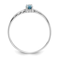 14K White Gold 6x 3 Marquise Blue Topaz Birthstone Ring view 2