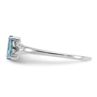 14K White Gold 6x 3 Marquise Blue Topaz Birthstone Ring view 4