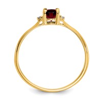 14K Diamond and 6x4 Oval Garnet Birthstone Ring view 2