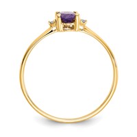 14K Diamond and 6x4 Oval Amethyst Birthstone Ring view 2