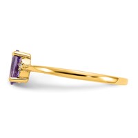 14K Diamond and 6x4 Oval Amethyst Birthstone Ring view 4