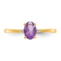 14K Diamond and 6x4 Oval Amethyst Birthstone Ring view 5