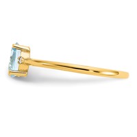 14K Yellow Gold Diamond and 6x 4 Oval Aquamarine Birthstone Ring view 4