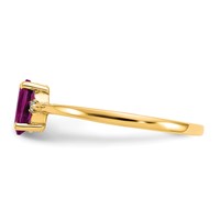 14K Yellow Gold Diamond and 6x 4 Oval Rhodolite Garnet Birthstone Ring view 4