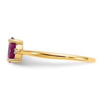 14K Yellow Gold Diamond and 6x4 Oval Ruby Birthstone Ring view 4