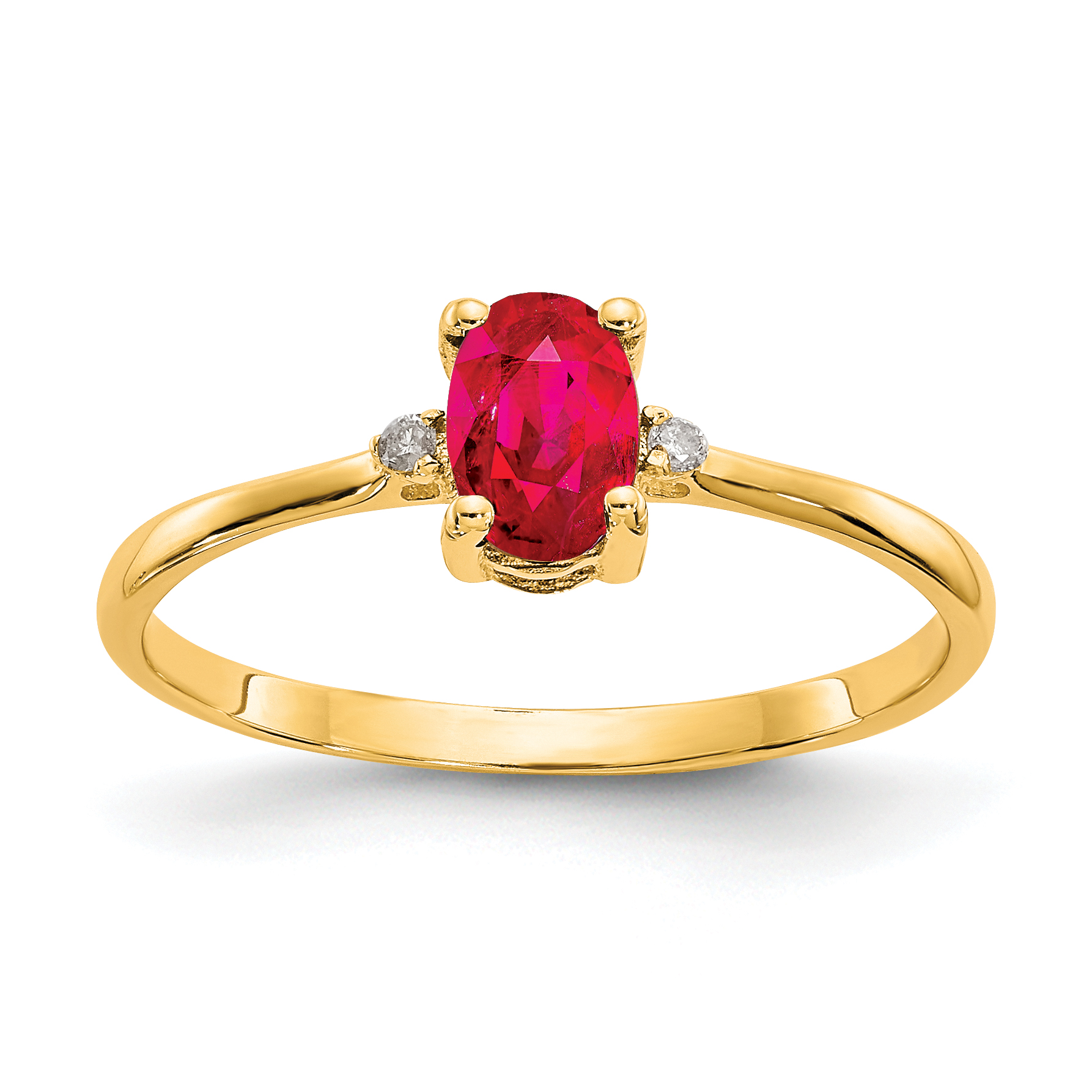 14k Diamond & Ruby Birthstone Ring (XBR208)